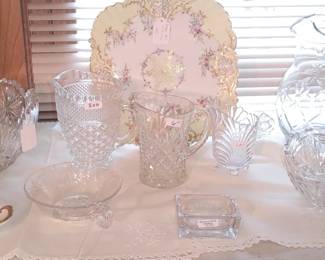 Large selection of American brilliant cut glass in American Pressed Glass