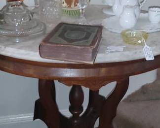 Marble top antique Victorian table