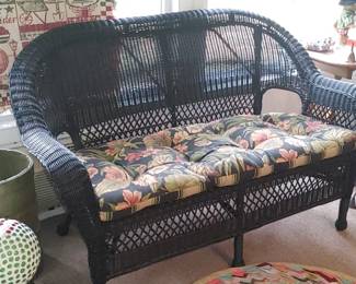 Beautiful black wicker setting settee sofa