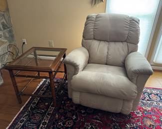 Recliner and table