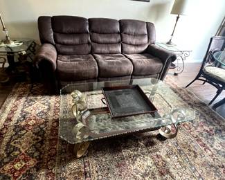 Beautiful rug, living room set in excellent condition, reclines