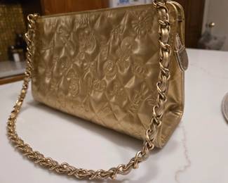 Chanel vintage gold metallic shoulder bag