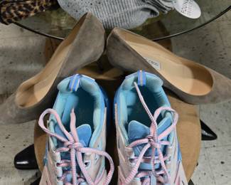 Louis vuitton sneakers Jimmy choo suede kitten heels