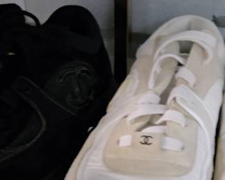 Chanel black and white sneakers