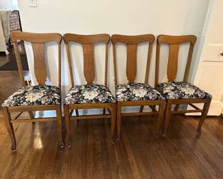 Antique Oak T Back Chairs