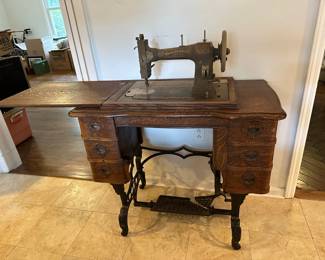 Antique White Sewing Machine