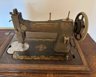 Antique White Sewing Machine
