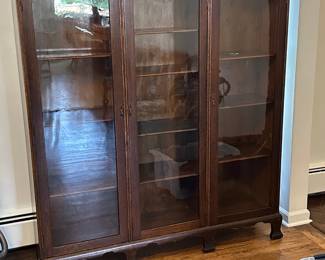 Antique 3 Door Book Case / Display Cabinet