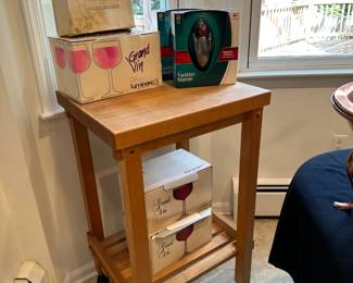 Butcher Block Cart, Stemware