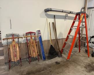 Sleds, Kite, Rakes, Ladder