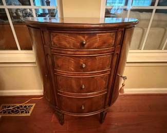 Inlaid Demilune Table/Chest