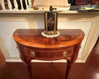 Hekman Inlaid Demilune Table