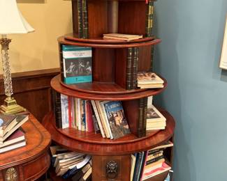 Thomasville Revolving Bookcase with Brass Claw Feet