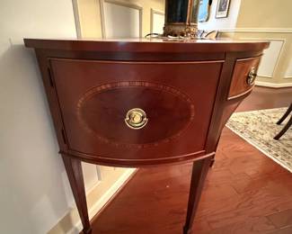 Hekman Inlaid Demilune Table