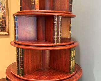 Thomasville Revolving Bookcase with Brass Claw Feet