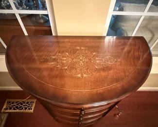 Inlaid Demilune Table/Chest