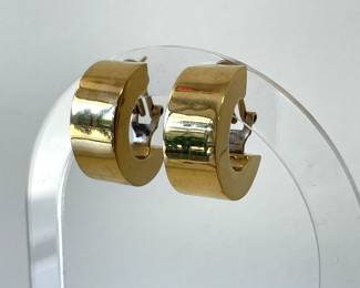 Lot 8109 Vintage 14K Italy Gold Hoop Earrings
