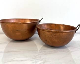 Lot 7931 Vintage Copper MIxing Bowls