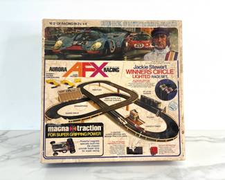 Lot 8077 Vintage AFX Aurora Racing Jackie Stewart Winners Circle Slot Car Set Toy in Original Box