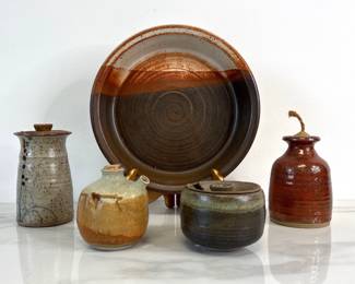 Lot 8075 Pringle Pottery Plate other studio pottery vases jar