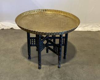 Lot 8686 Vintage Brass Tray Side Table