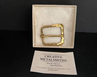 Lot 8066 Don H Johnson Chapel Hill NC Handmade Brass Belt Buckle