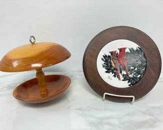 Lot 7986 Chris Scheidler Signed Cardinal Trivet Hand Turned Birdhouse