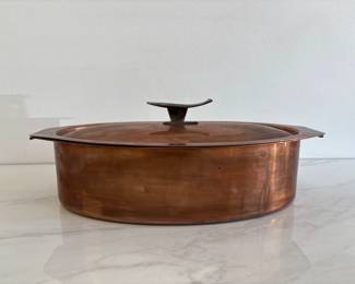 Lot 7997 Vintage Swiss Spring Copper Fish Poissonniere Steamer Pot