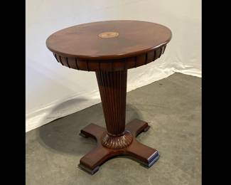 Lot 8660 Round Wooden Inlaid Table