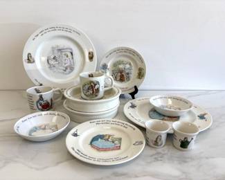 Lot 7992 Wedgwood Beatrix Potter Peter Rabbit Mrs TiggyWinkle Childrens Dishes