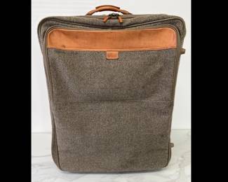 Lot 7982 Vintage Hartmann Tweed Leather Rolling Wheeled Luggage