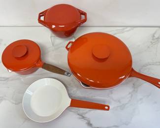 Lot 8206 Vintage Copco Denmark Cast Iron Enamel Pans