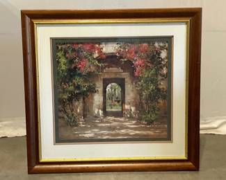 Lot 8701 Cyrus Afsary Flowered Doorway Print Wall Art
