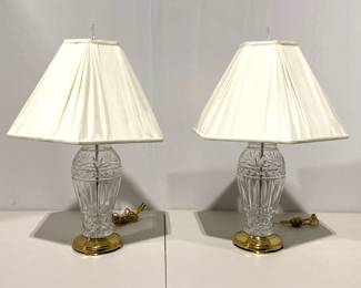 Lot 8118 Brass Glass Table Lamps