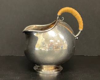Lot 7967 Vintage Hans Hansen Denmark Hammered Sterling Ball Pitcher
