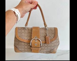 Lot 8143 Coach Brown Signature C Canvas Handbag Purse