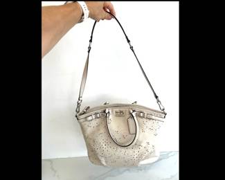 Lot 8141 Coach Ivory Leather Handbag Purse
