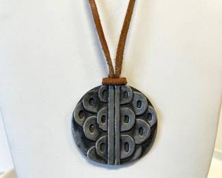 Lot 8108 Vintage Norway Plus Workshop Pewter Modernist Pendant