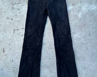 Chrome Hearts ladies suede boot cut pants 