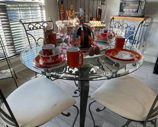 GLASS TOP WROUGHT IRON