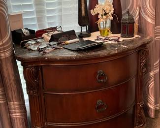 MARBLE TOP BEDSIDE TABLE