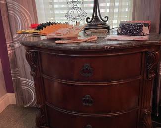 MARBLE TOP BEDSIDE TABLE