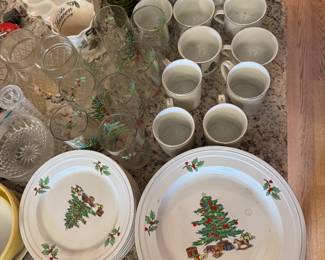 Christmas dishes, glasses and mugs