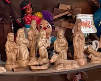 Olive wood nativity scene  