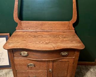 Antique wash stand with towel bar- late 1800s