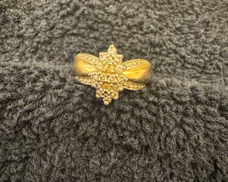 14kt gold and real diamond ring