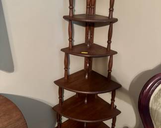 Custom wooden corner shelf
