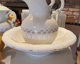 Antique Wash Pitcher and Basin