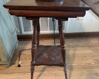 Antique Victorian square table - late 1800s