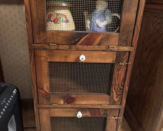 Root vegetable storage cabinet or bread box